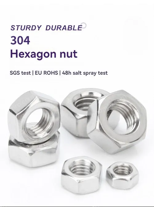 External hexagon nut 201 stainless steel-M4
