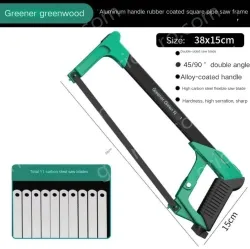 12 inch alloy square tube saw with 11 carbon steel saw blades The saw body can store the saw blades