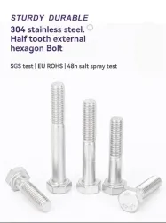 Half thread external hexagonal bolt M6*130