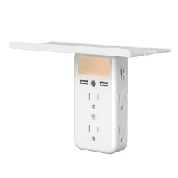 Surge Protector USB Wall Outlet Shelf