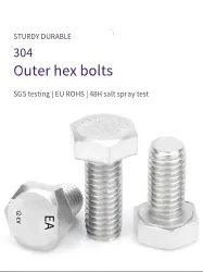 Metric external hexagonal bolts M4*30