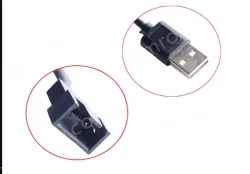 USB computer fan adapter cable 2Pin 5V 80cm